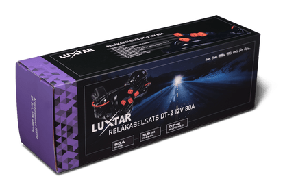 Reläkabelsats DT-2 X4 – 12V – 80A Relä – LUXTAR – produktvy från sidan | LUXTAR