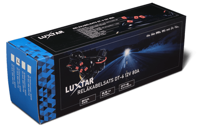 Reläkabelsats DT-6 X1 – 12V – 80A Relä – LUXTAR – i användning | LUXTAR