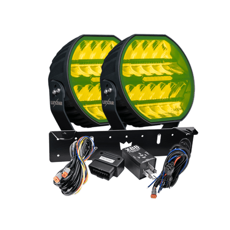 LED-hjælpelys Stellar Sort RAD2 – Gul >>CANBUS<< – 12.200 lm – 16.480 lm – LUXTAR – produktbillede forfra | LUXTAR