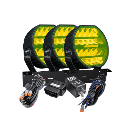 LED hjælpelys Stellar Sort RAD3 – Gul >>CANBUS<< – 12.200 lm – 16.480 lm – LUXTAR – produktbillede forfra | LUXTAR