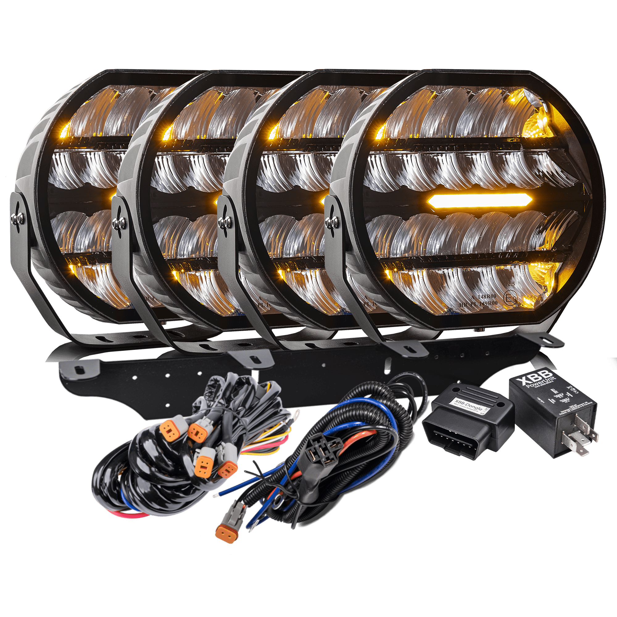 LED ekstra lys Stellar Sort RAD4 >>CANBUS<< – 12.200 lm – 16.480 lm – LUXTAR – produktbillede forfra | LUXTAR