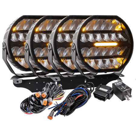 LED ekstra lys Stellar Sort RAD4 >>CANBUS<< – 12.200 lm – 16.480 lm – LUXTAR – produktbillede forfra | LUXTAR