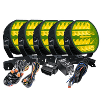 LED ekstra lys Stellar Sort RAD5 – Gul >>CANBUS<< – 12.200 lm – 16.480 lm – LUXTAR – produktbillede forfra | LUXTAR