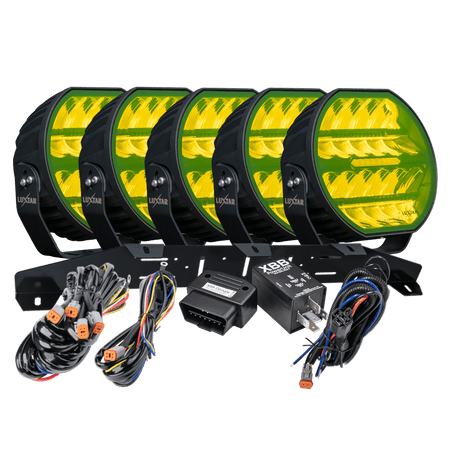 LED ekstra lys Stellar Sort RAD5 – Gul >>CANBUS<< – 12.200 lm – 16.480 lm – LUXTAR – produktbillede forfra | LUXTAR