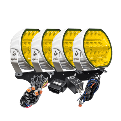 LED ekstra lys Stellar White RAD4 – Gul >>CANBUS<< – 12.200 lm – 16.480 lm – LUXTAR – produktbillede forfra | LUXTAR