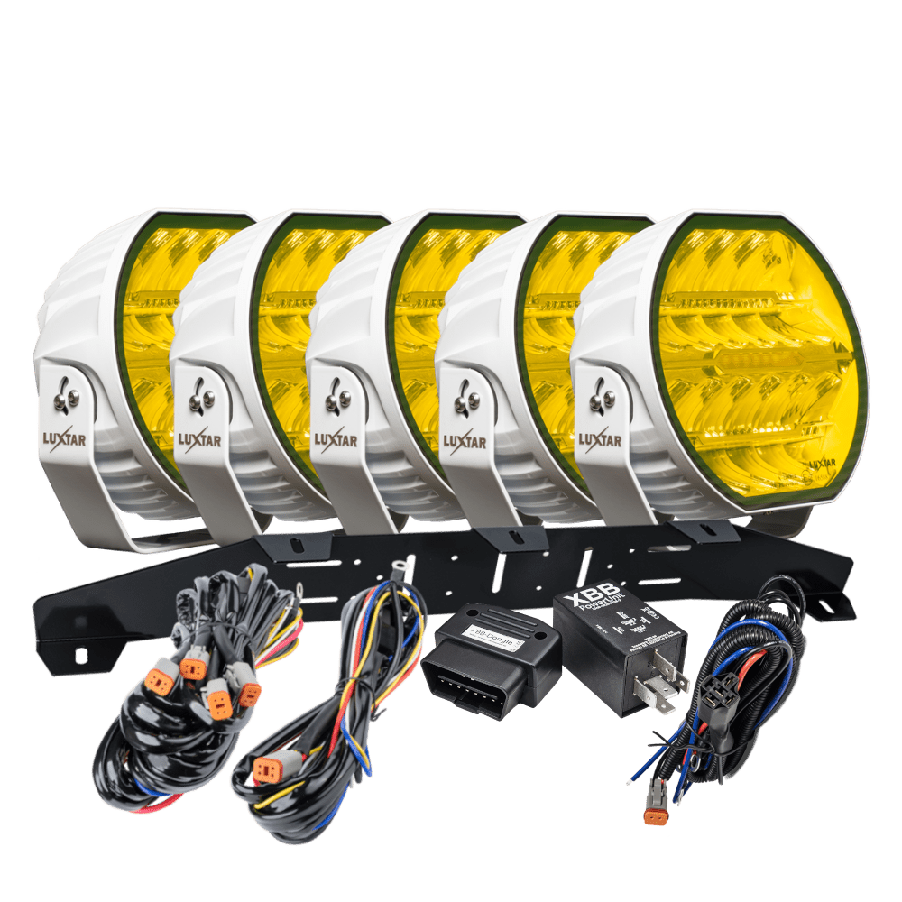 LED ekstra lys Stellar White RAD5 – Gul >>CANBUS<< – 12.200 lm – 16.480 lm – LUXTAR – produktbillede forfra | LUXTAR