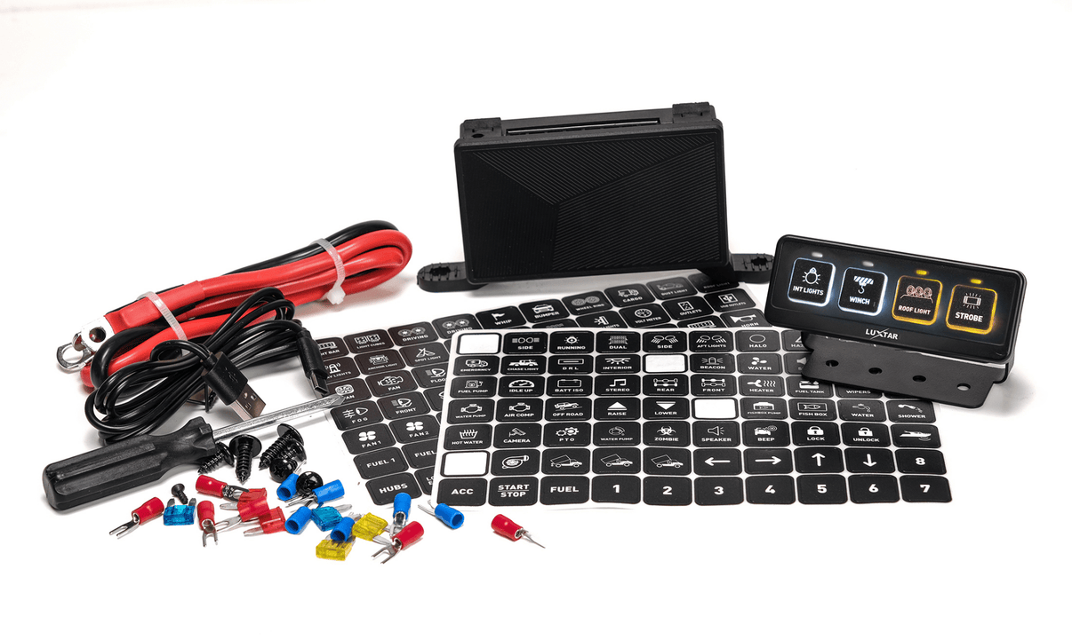 Switch Panel – 4 Channel – 12-24V DC – 2026-12-24 00:00:00 – LUXTAR – närbild detaljer | LUXTAR