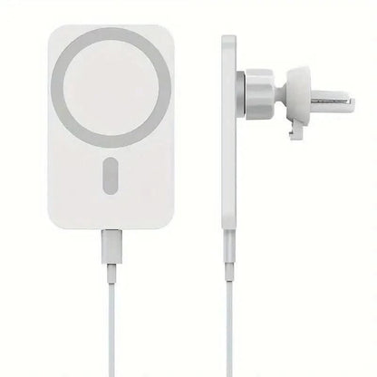Magnetisk trådløs biloplader med telefonholder - Hurtigoplader til iPhone (MagSafe) - Carlevel - 