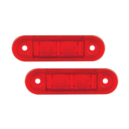 produktbillede forfra, der viser Markeringslys 2 - LED RØD 12/24V (2-pak) - LEA