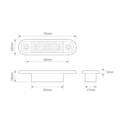 nærbillede af detaljer og materialer af Markeringslys 2 - LED RØD 12/24V (2-pak) - LEA