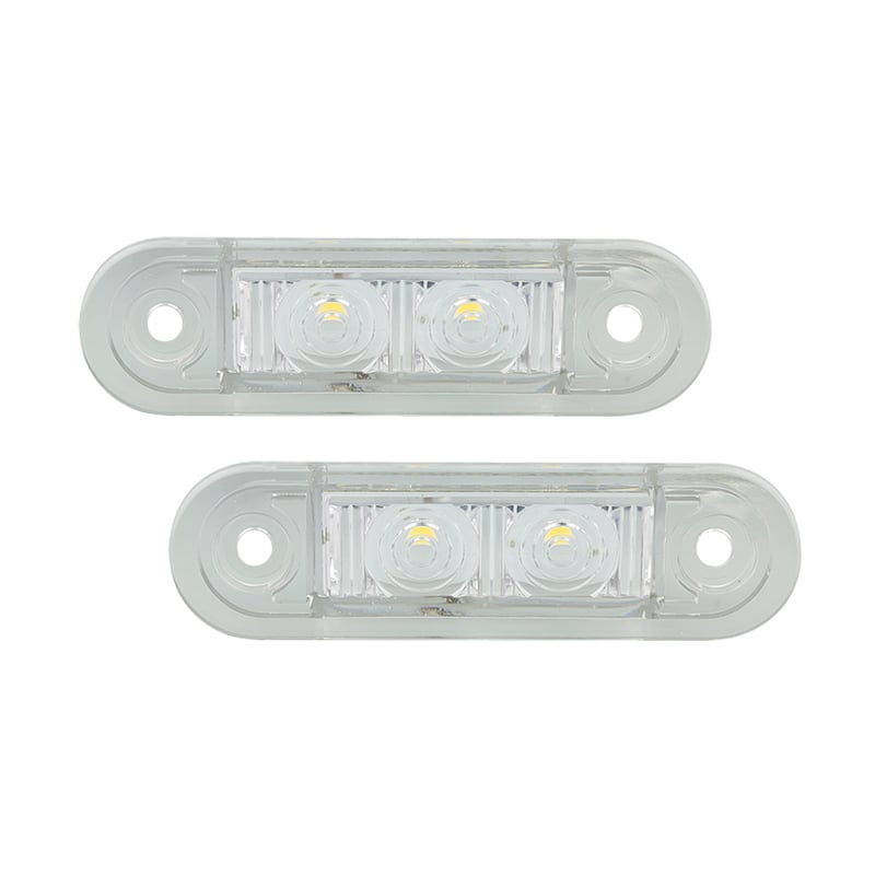 Markeringslys 2 - LED Hvid - 12/24V (2-pak) - produktbillede forfra | LEA