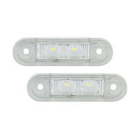 Markeringslys 2 - LED Hvid - 12/24V (2-pak) - produktbillede forfra | LEA