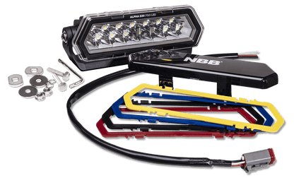 NBB Alpha 230 Pro LED ekstra lysrampe - emballage og indhold | NBB