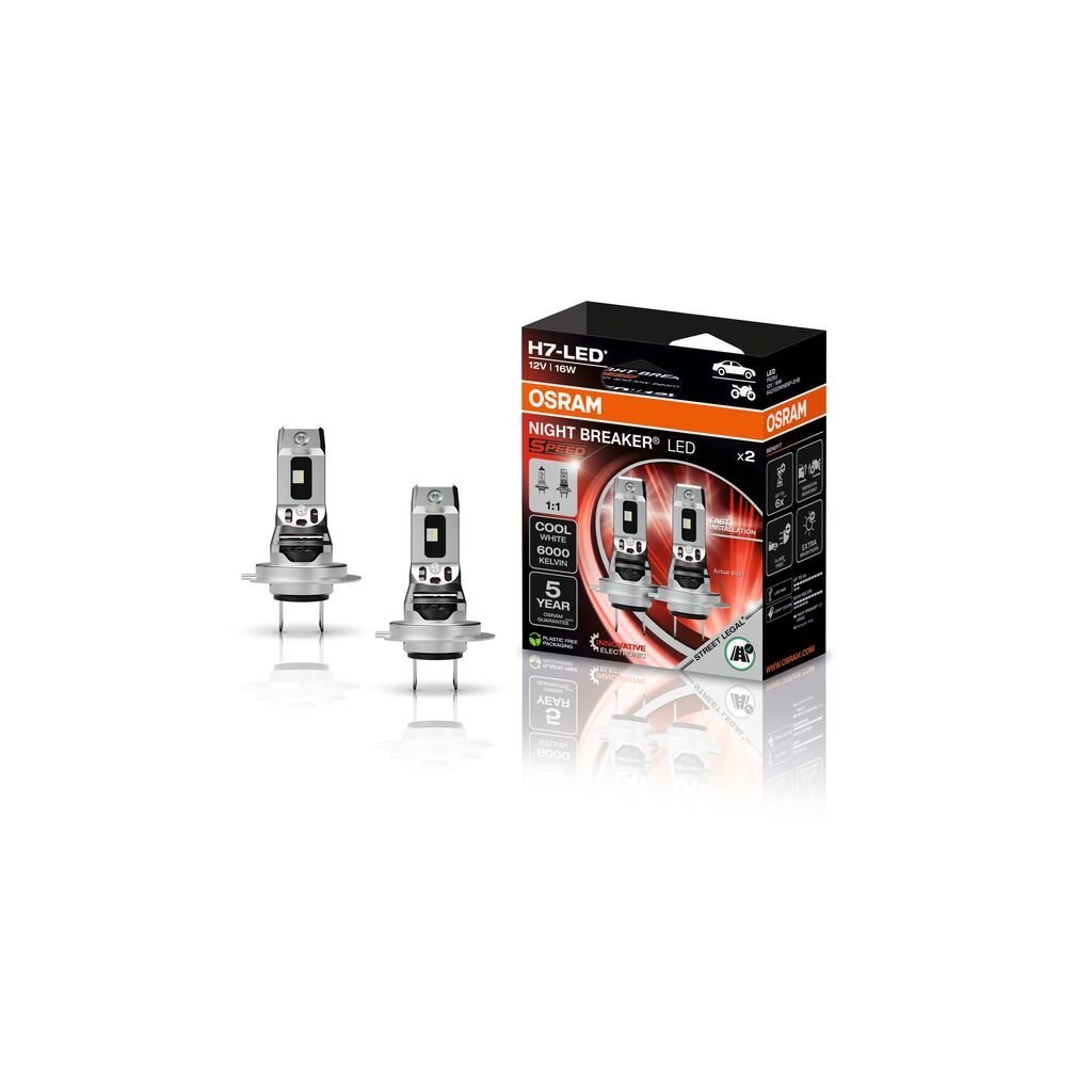 sidebillede, der viser profil og design af NIGHT BREAKER LED SPEED H7 - Street Legal - OSRAM