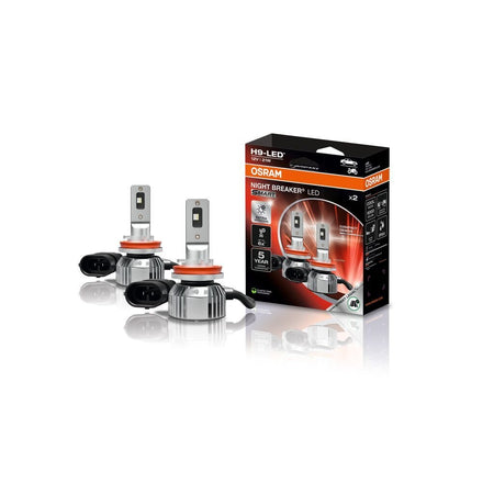 produktbillede forfra, der viser NIGHT BREAKER SMART H9 – Street Legal – OSRAM