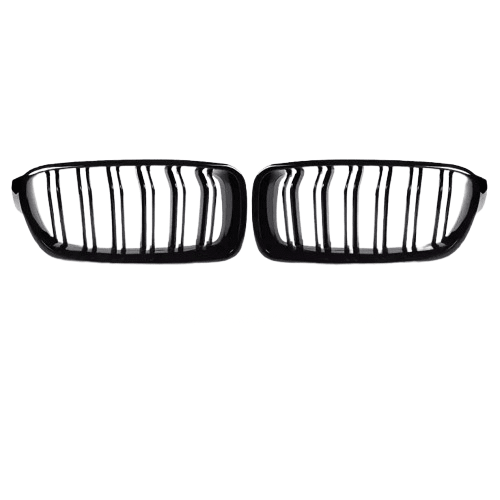 Nyregitter til BMW 3-serie F30/F35 2012-2019 - Glans sort kulfibermønster - Nærbillede detaljer | Carlevel