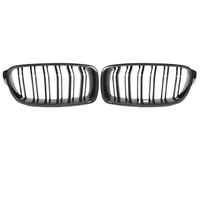 Nyregitter til BMW 3-serie F30/F35 2012-2019 - Glans sort kulfibermønster - Produktbillede set forfra | Carlevel