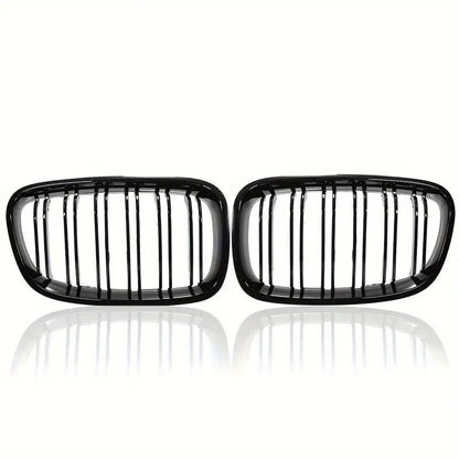 Nyregitter til BMW 1-serie F20/F21 2011-2014 - Glanssort Dual Slot - Nærbillede detaljer | Carlevel