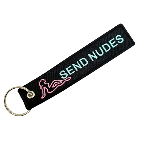 Keychain Send Nudes - Stilfuld bilnøglering med unikt design og funktion - produktbillede set forfra | Carlevel