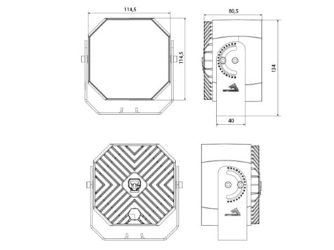 OPTIBEAM Octax Arbejdsbelysning 4.0 - dimensionsspecifikation | Optibeam