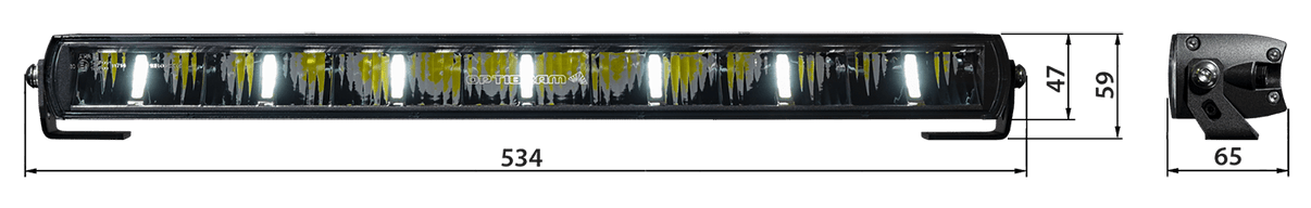OPTIBEAM Super Captain ONE 600 - emballage og indhold | Optibeam