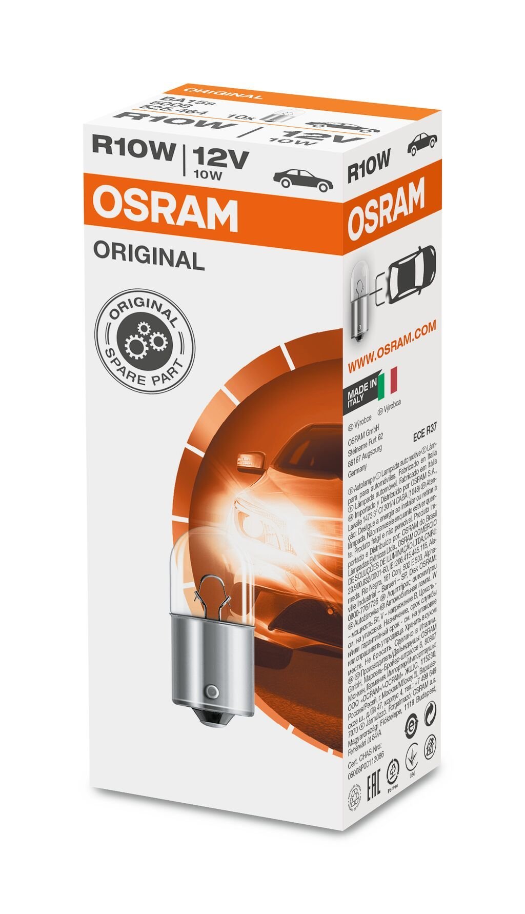 Osram – 5008 – METAL BASE R10W (UDPAKKET) – produktbillede set forfra | OSRAM