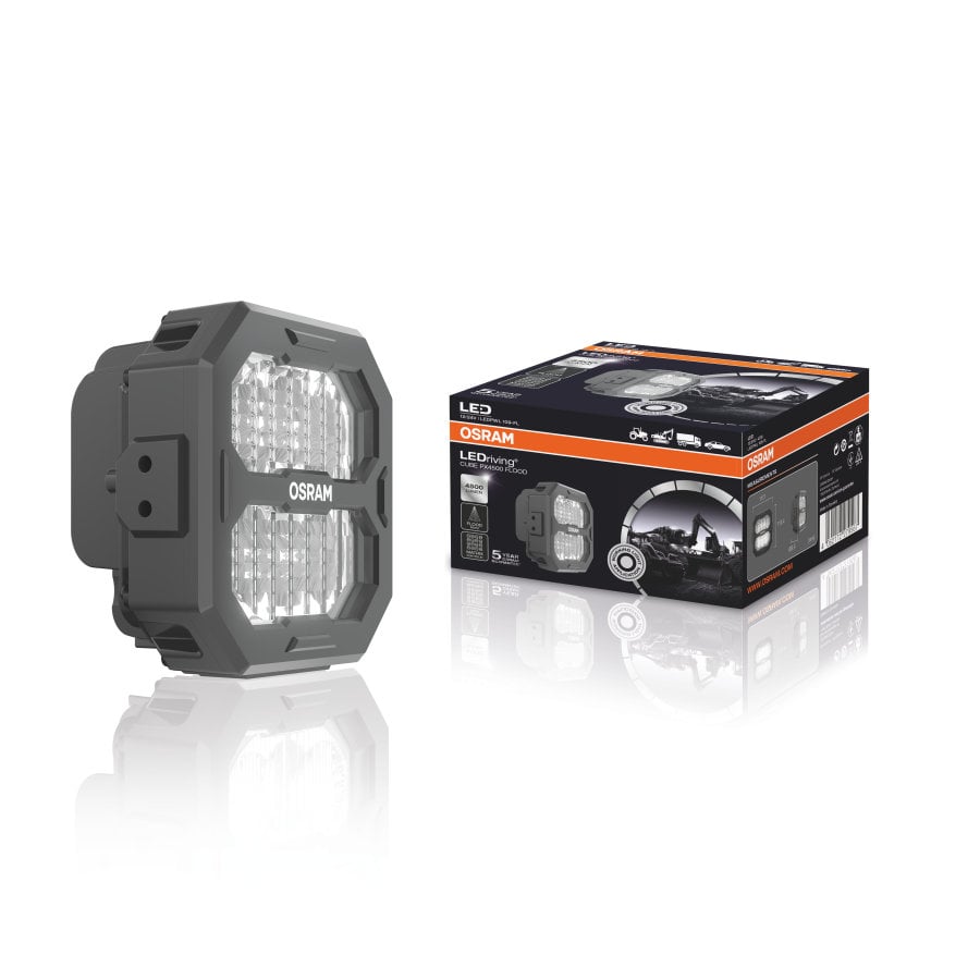 produktbillede forfra, der viser LEDkørende arbejdslys Cube PX4500 Flood – OSRAM