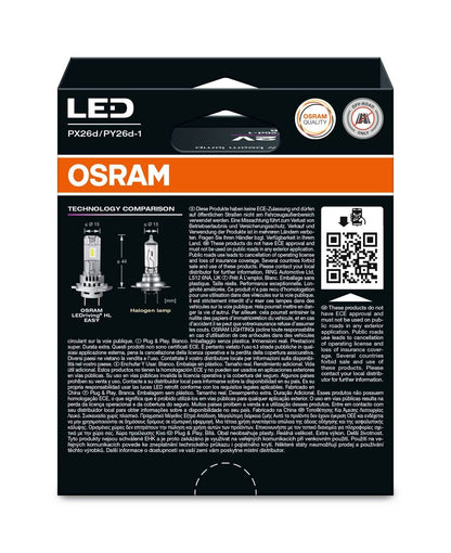 emballage og tilhørende tilbehør til LED-kørsel HL EASY H7/H18 – OSRAM