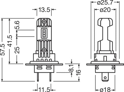 ekstra visning, der viser funktionerne i LEDriving HL EASY H7/H18 – OSRAM