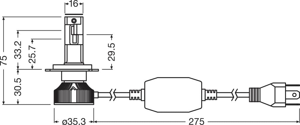 OSRAM LEDriving HL INTENSE NXT H4 – Canbus – produkt set fra siden | OSRAM
