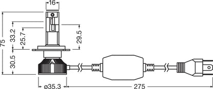 OSRAM LEDriving HL INTENSE NXT H4 – Canbus – produkt set fra siden | OSRAM