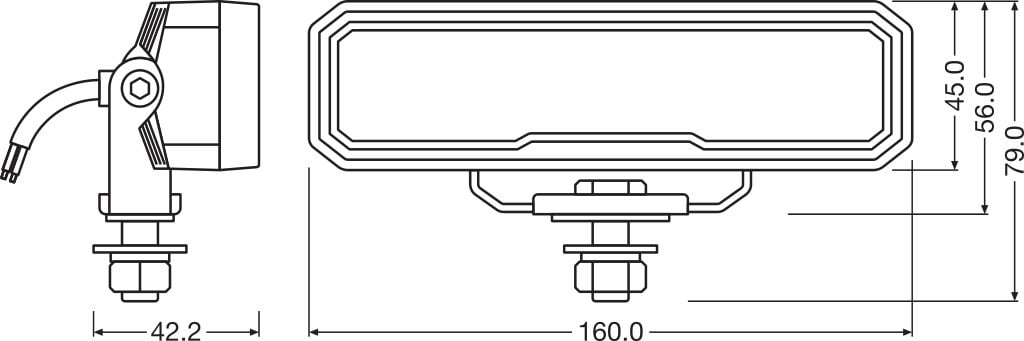 OSRAM Lightbar WL VX150 – WD – Dimensionsspecifikation | OSRAM