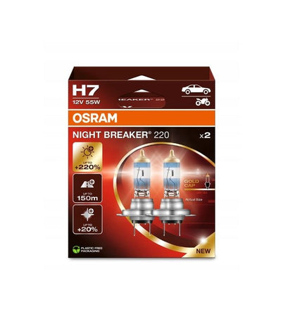 produktbillede forfra, der viser OSRAM Night Breaker 220 – H7 – OSRAM