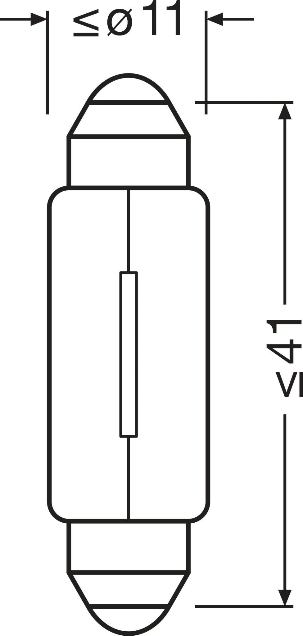 OSRAM ORIGINAL FESTOON – 5W – 12V – produkt set fra siden | OSRAM
