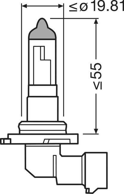 Osram ORIGINAL LINE H10 (FOLDEPASSE) - produkt set fra siden | OSRAM
