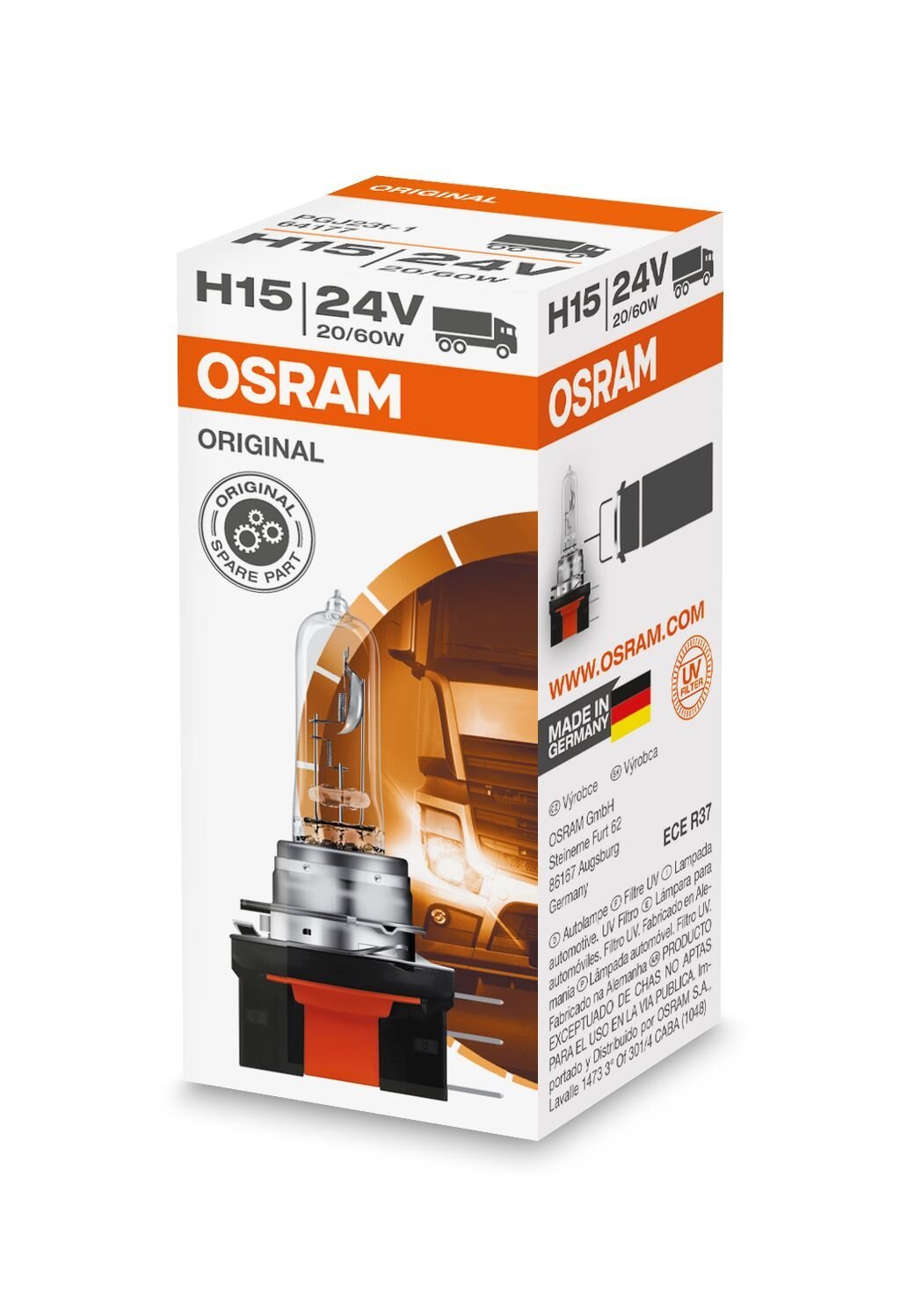 OSRAM ORIGINAL LINE H15 – 24V – produktbillede forfra | OSRAM