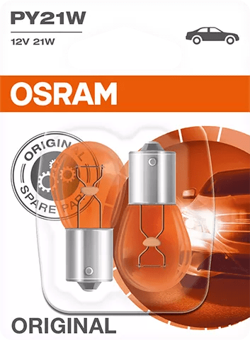 OSRAM ORIGINAL – METAL BASE PY21W – produkt set fra siden | OSRAM