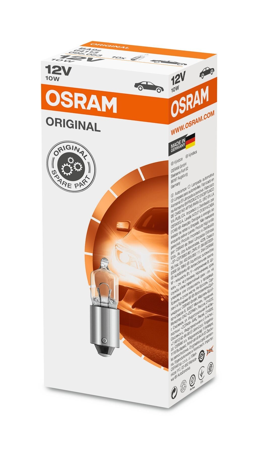 OSRAM ORIGINAL MINIWATT – 10W – 12V – i brug | OSRAM