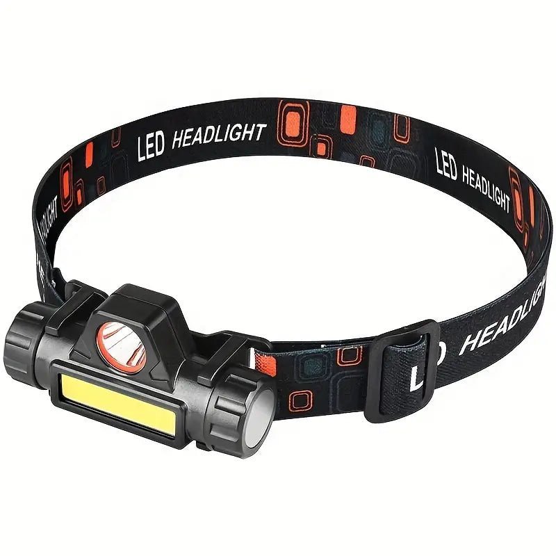 LED - Forlygte 1200mAh - USB - Opladning, COB - lys & multifunktionelt design - Carlevel - 