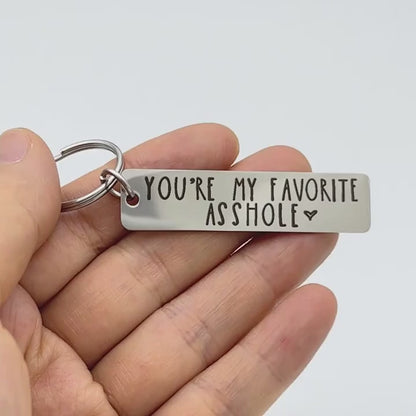 Nøglering "You're My Favorite Asshole" – Sjov Kærlighedsgave