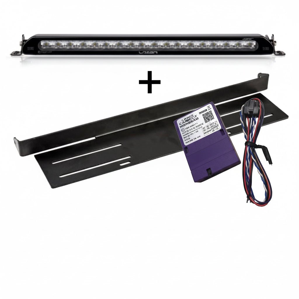 PT – Lazer Linear 18 Std LED med beslag og Canbus Volvo fjernlys – produktbillede forfra | Laser