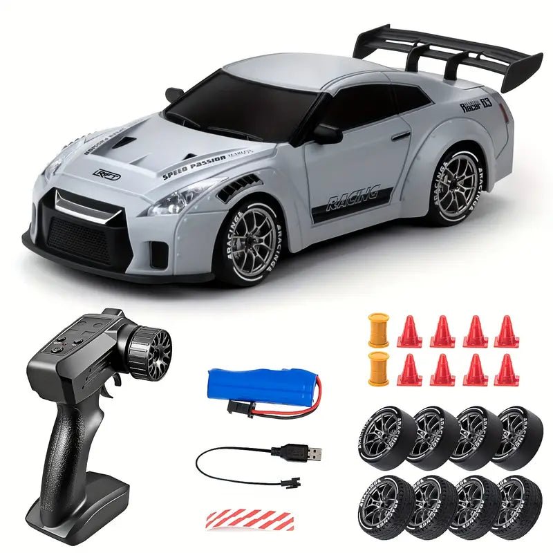 Radiostyret Nissan GTR R35 – 4WD RC Drift Car med LED - Lys - Carlevel - 