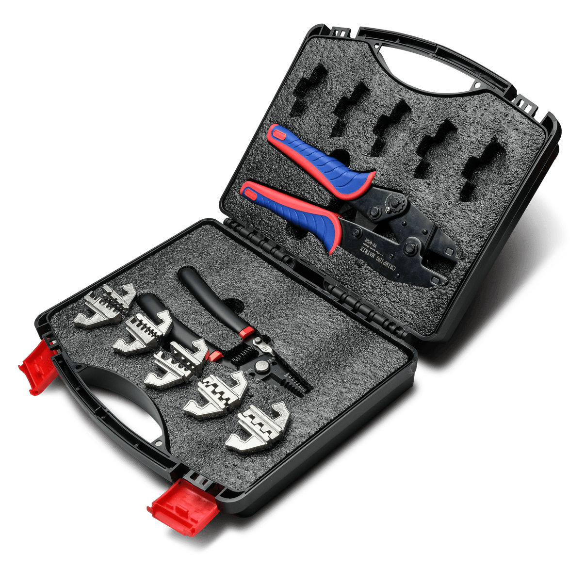 Ratchet Crimping Tool Set With Cable Wire Stripper, – LUXTAR – produktbild framifrån | LUXTAR