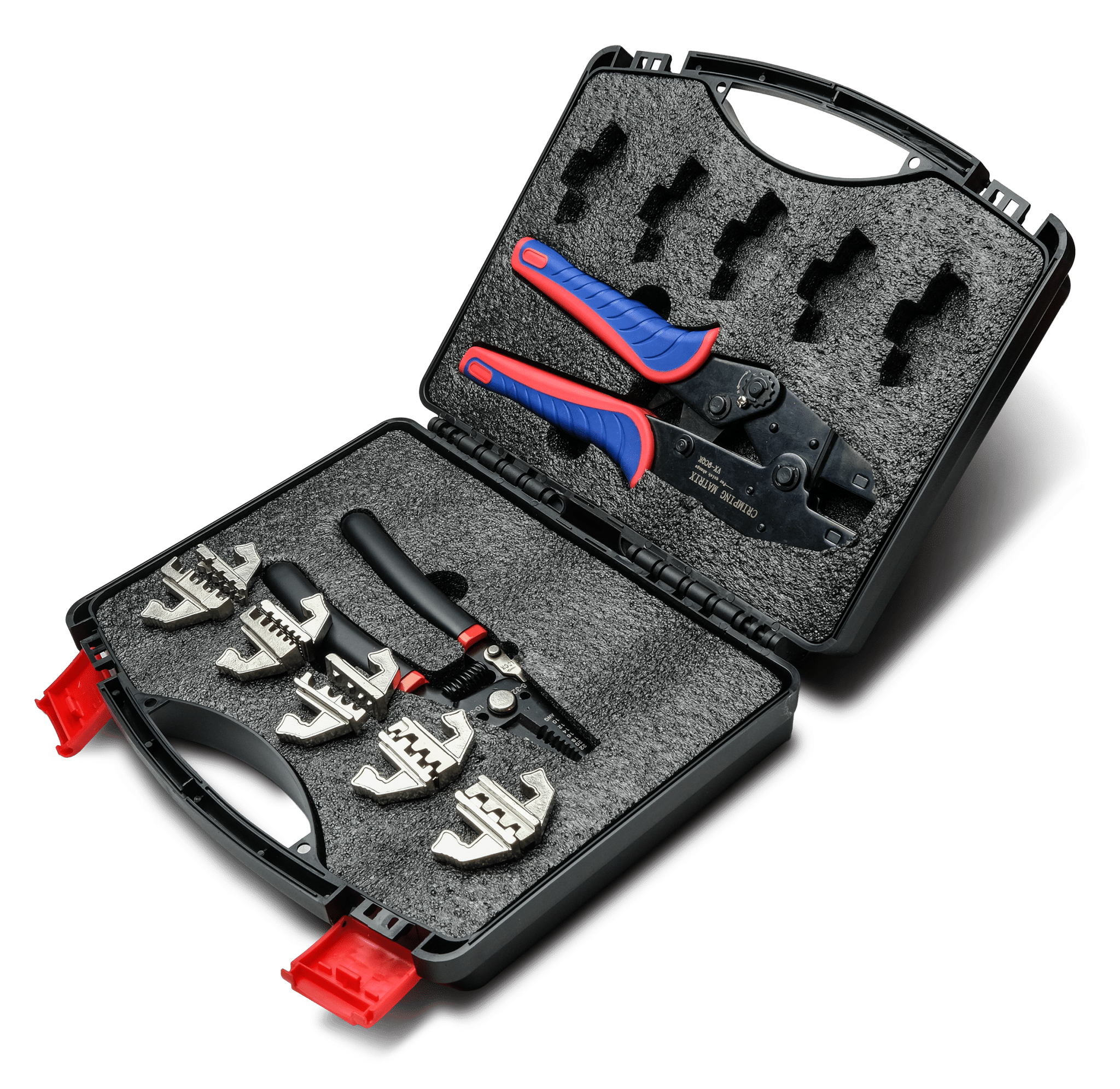 Ratchet Crimping Tool Set With Cable Wire Stripper, – LUXTAR – produktbild framifrån | LUXTAR