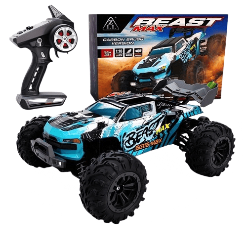 BEAST MAX RC Bil 70 km/h – 4WD Radiostyrd Terrängbil med Borstlos Motor – produktbild framifrån | Carlevel