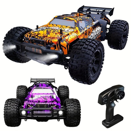 RC Monster Truck 4WD 40 km/t - Fjernbetjent bil med LED til 8+ - Produktbillede set forfra | Carlevel