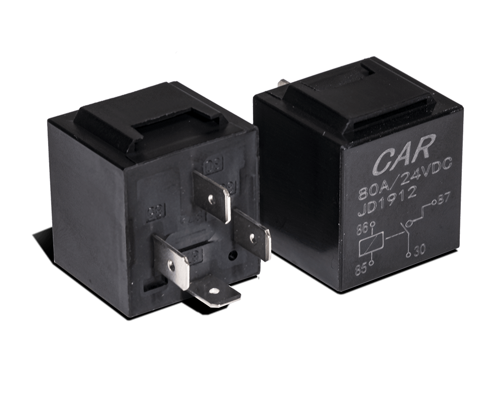 Relæ 80A – 4 – PIN – 24V – produktbillede forfra | Xenon-kongen