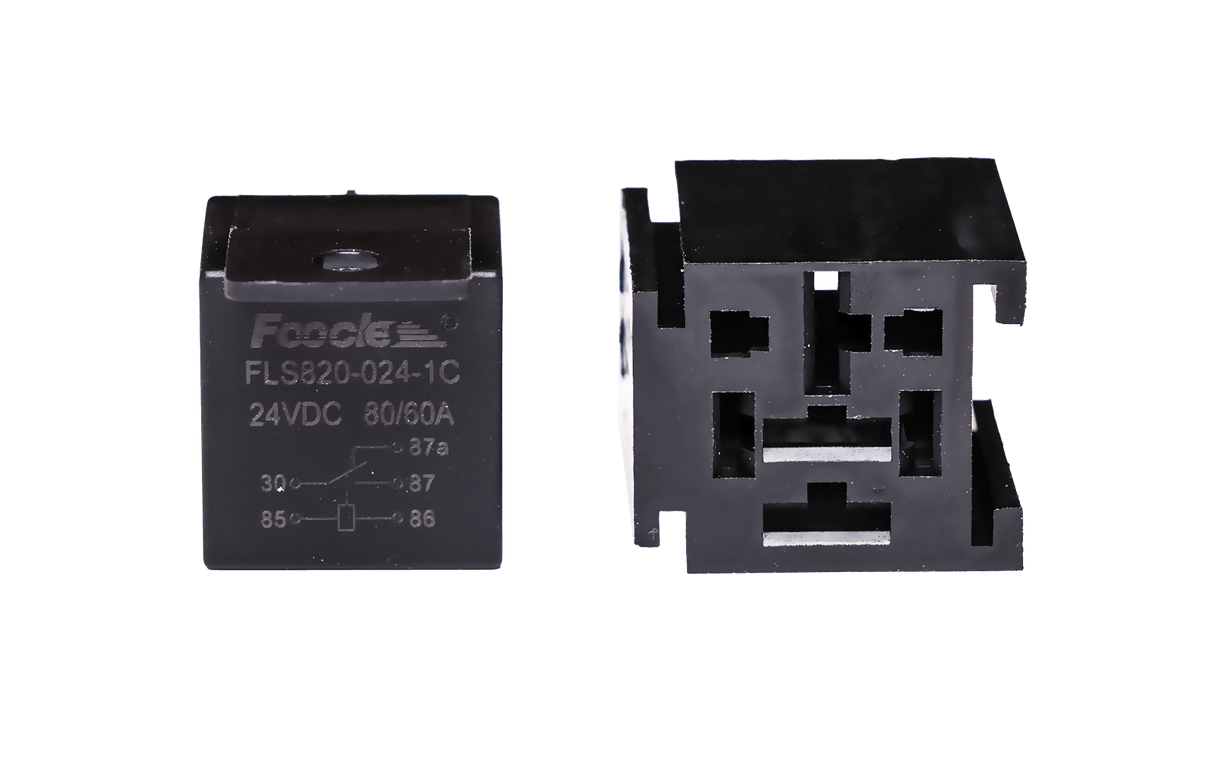 Relæ 80A/60A – 24V – 5 – PIN – 5 – vekslende – emballage og indhold | Carlevel