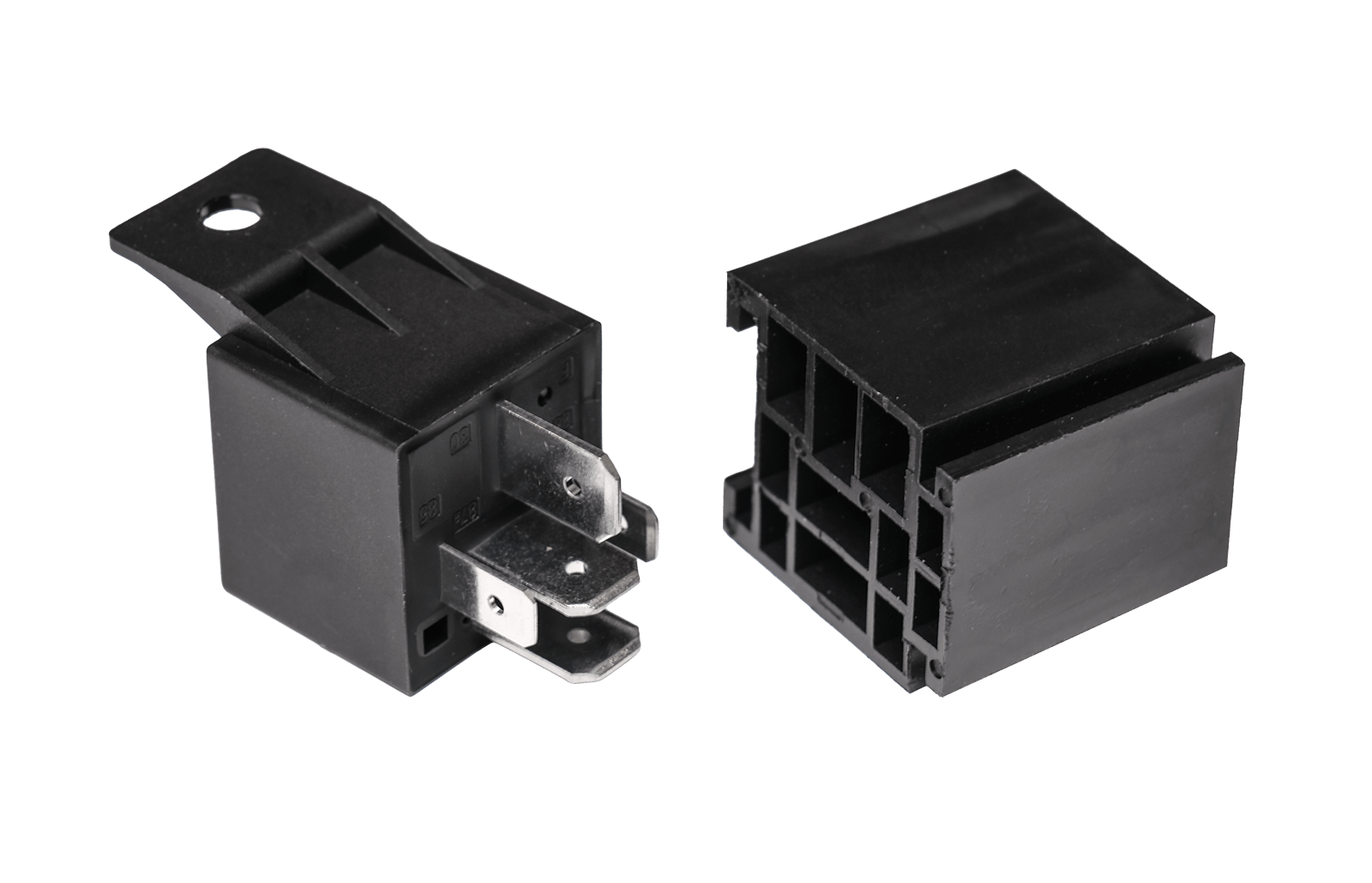Relæ 80A/60A – 24V – 5 – PIN – 5 – skiftende ben – nærbillede detaljer | Carlevel