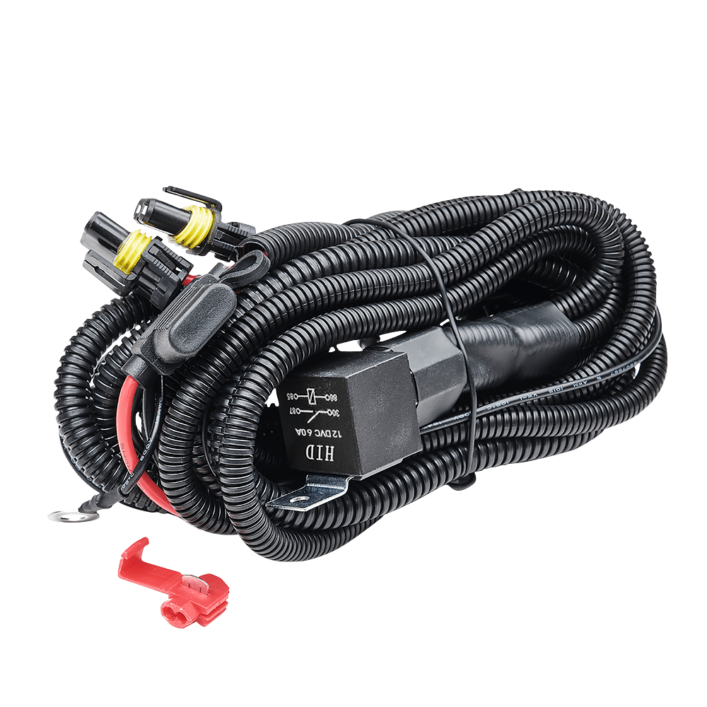 Relækabelsæt 2 stk Ekstralys 12V – 9006 – produktbillede forfra | Xenon-kongen